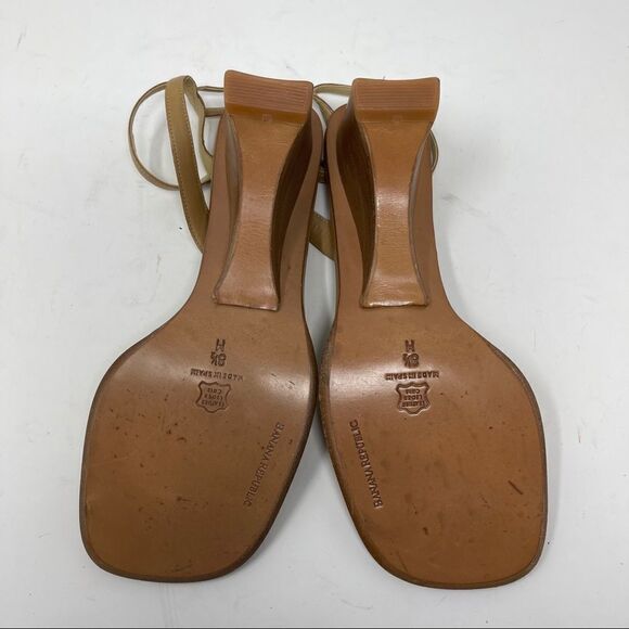 Banana Republic Sandals Tan Ankle Strap Square Toe Leather Women's 8.5 - Picture 7 of 10